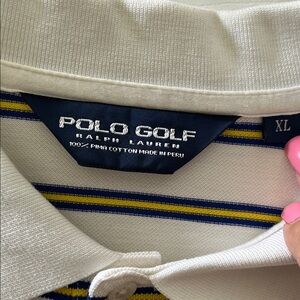 Ralph Lauren White and Blue Striped Polo Shirt